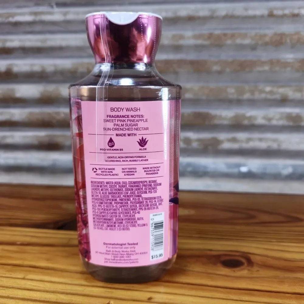 ALL NEW Pink Pineapple Sunrise COSTA RICA Body Wash Gel 10 oz Bath & Body Works